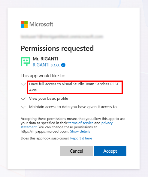 Granting Access Azure DevOps permission
