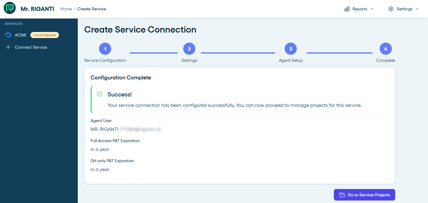 Successful confguration