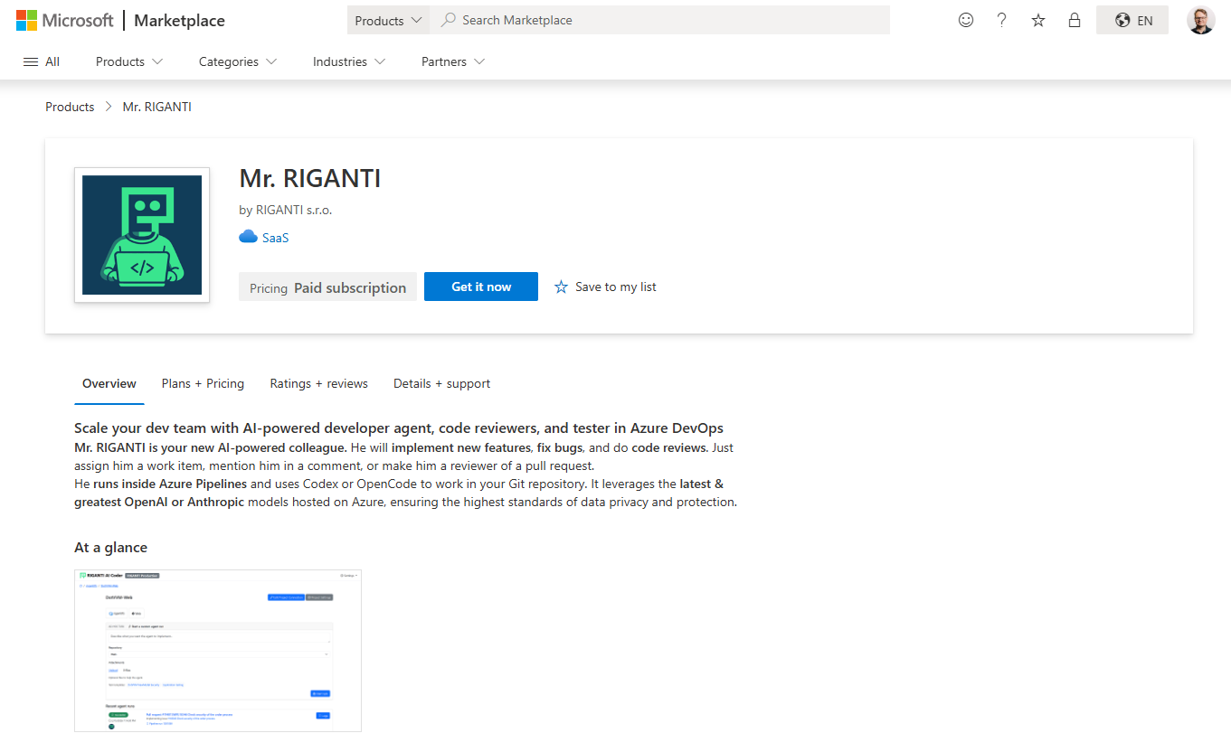 Purchasing through Microsoft Marketplace