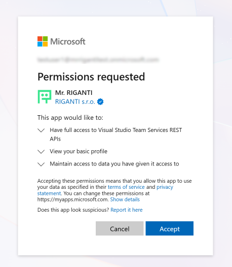 Granting consent for Mr. RIGANTI application