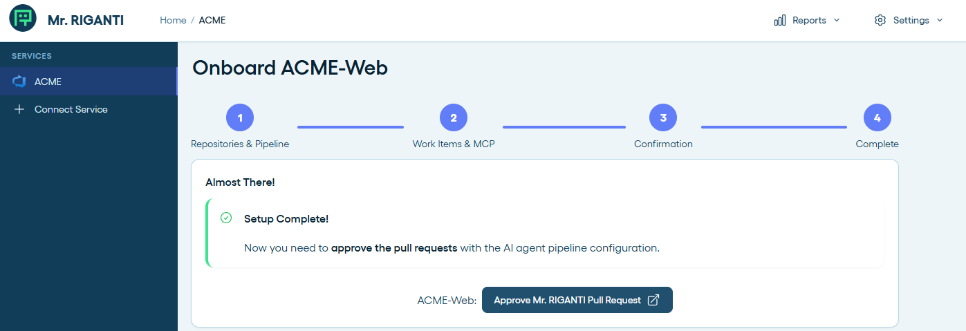 Confirmation of onboarding