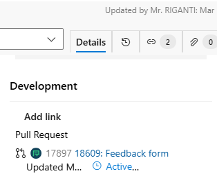 Linked pull request